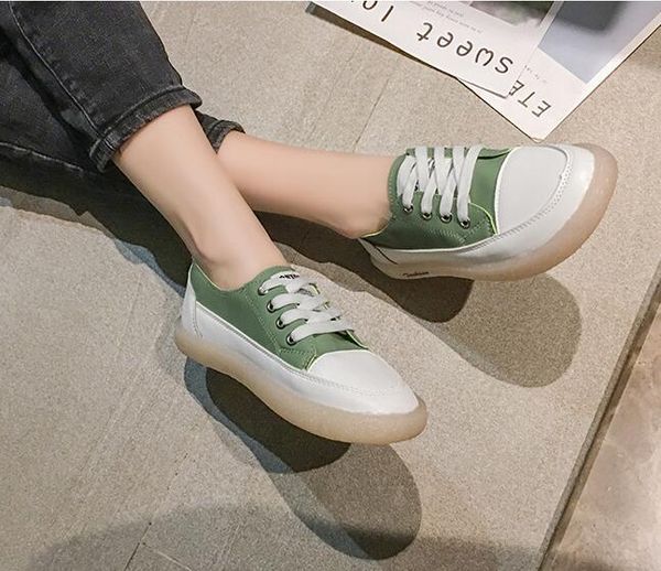 

classic casual shoes for women white green red designer shoes comfortable leather candy colors outdoor jogging walking sneakers size 36-40, Black