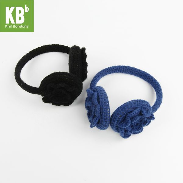 

2017 kbb fashion 2 colors flower pattern women men children kids knit warm winter earmuffs head accessories, Blue;gray