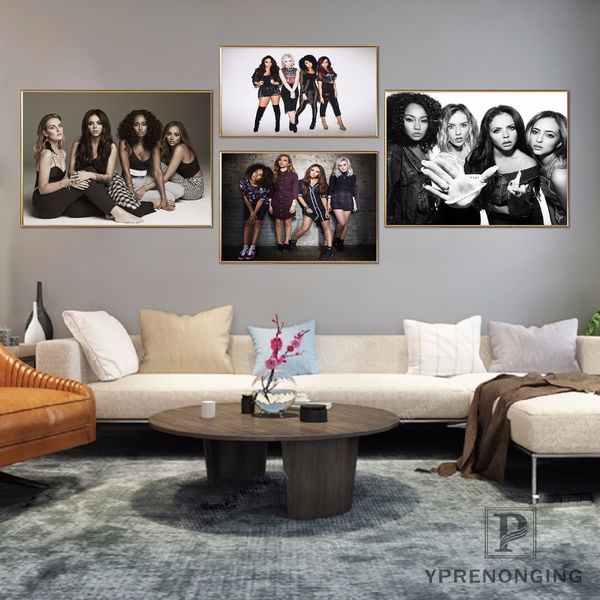 

custom little mix home decor canvas printing silk fabric print wall poster no frame 180317@67