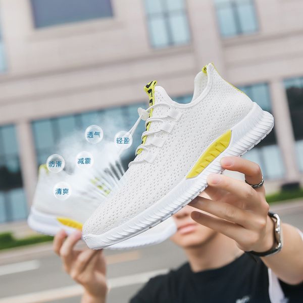 

breathable and comfortable weaving mesh shoes korean-style fashion network red selling running shoes white couple