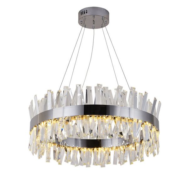 Luxury Modern Crystal Chandelier Lighting Round Chandeliers With Crystal Tube Gold Chrome For Dinning Room Living Room Chandelier Lift Pineapple