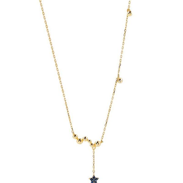 

2019 most sold korean style star black zircon gold sliver beads pendant necklace women ladies trendy tennis chain rosario pl653, Silver