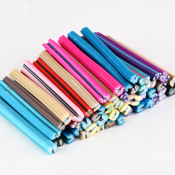

50 pcs/set mixed 3d nail art stickers fimo canes stick rods polymer clay stickers nail decoration beauty diy decals, Silver;gold