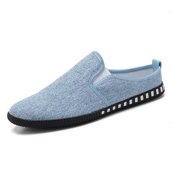 

2020 summer semi-slippers men's shoes british style casual shoes men's casual white, Black