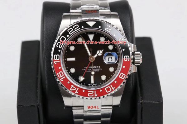 

11 style selling 904l steel gm 40mm gmt batman 116710 126710 126711 116719 ceramic cal.2836 3186 movement automatic mens watch watches, Slivery;brown