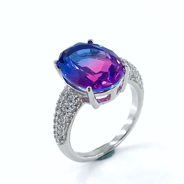 

italian quality oval alexandrite gemstone silver ring, Golden;silver