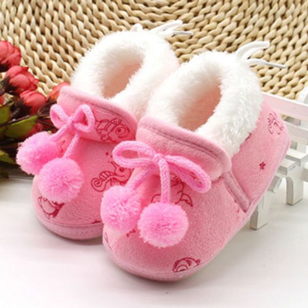 

2019 toddler infant baby girls winter warm plush soft sole shoes for cute baby 0-18m hot