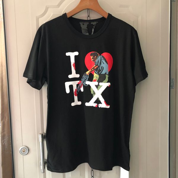 

19ss big v texas electric saw madman limit short sleeve cotton tee hip-hop rap men and women designer t-shirt hfwptx277, White;black
