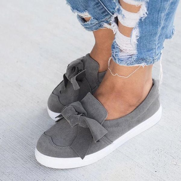 

women's ladies shoes flat bowknot slip on sneakers fashion girls casual shoes chaussures femme ete 2018, Black