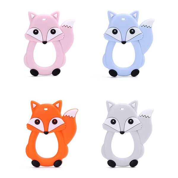 

cartoon foxes infant baby teether silicone pacifier soother teething toy pendant