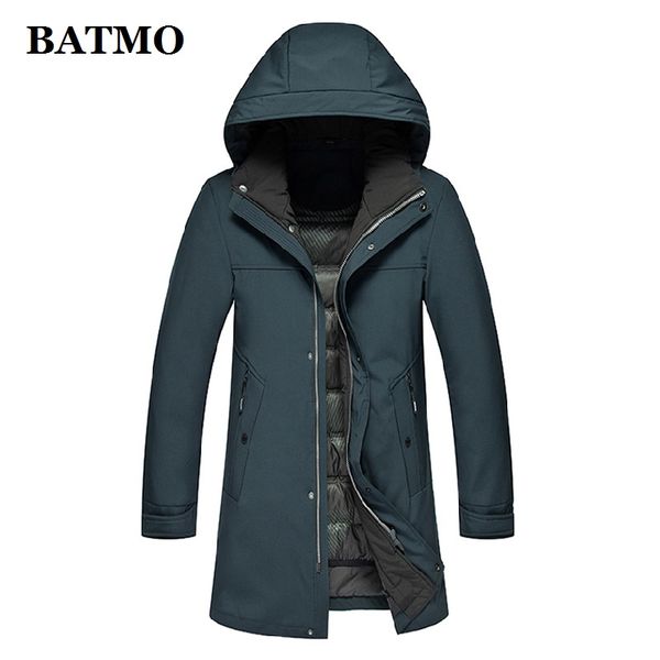 

batmo 90% white duck down hooded jackets men,men's winter down jackets,thicked warm coat,plus-size m-xxxl 9019, Black