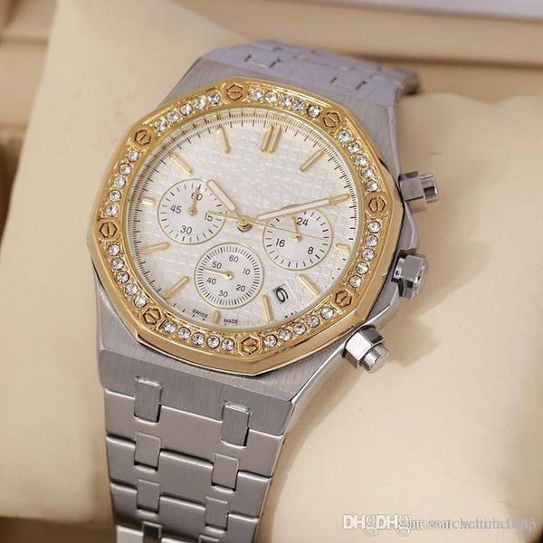

2018 новый все subdials work diamond мужские часы hardlex sport кварцевые наручные часы секундомер роскошные часы лучший бренд для мужчин re, Slivery;brown