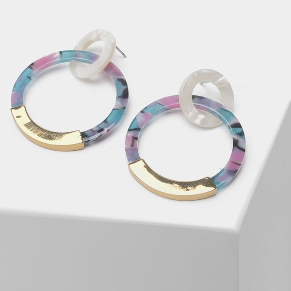 

amorita boutique circle design simplicity drop earrings, Silver
