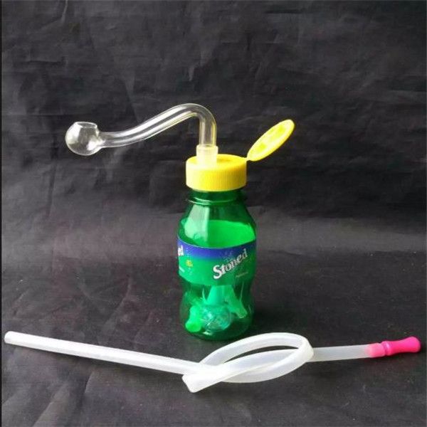 hookah estilo Sprite, canos de água de vidro bongs hooakahs duas funções para plataformas petrolíferas bongs de vidro