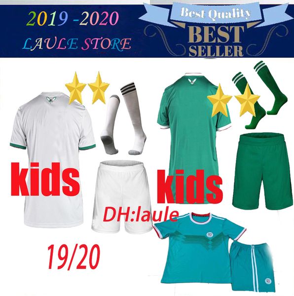 

2019 algeria home soccer jersey kids kit 19 20 algeria boys football shirt afcon brahimi mahrez 2019/20 kids algeria football uniforms, Black;yellow