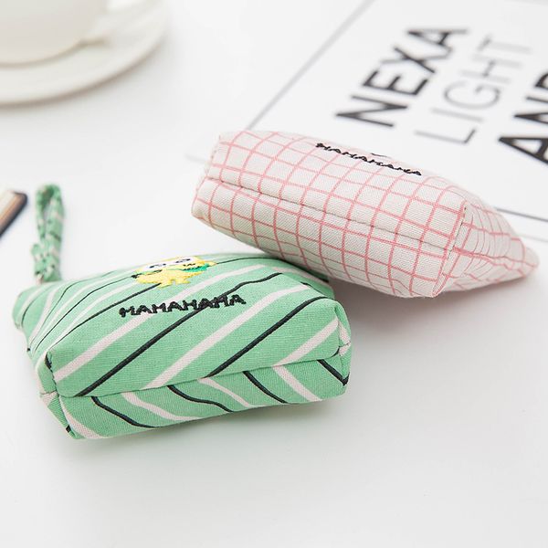 

boway хлопок белье hipster винтаж корейский стиль кошелек сумка для монет простой моды холст мультфильм ключ, Black