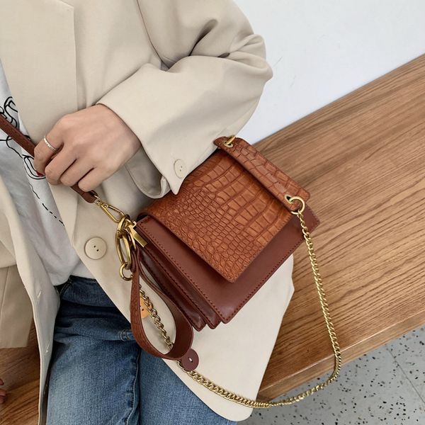 

new ретро крокодил pattern сумки для женщин 2020 роскошные сумки конструктора тавра мешка плеча крокодиловой кожи сумка hot