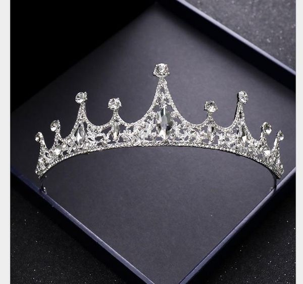 

silver diamond crown korean bride crown headdress wedding decorations, Slivery;golden