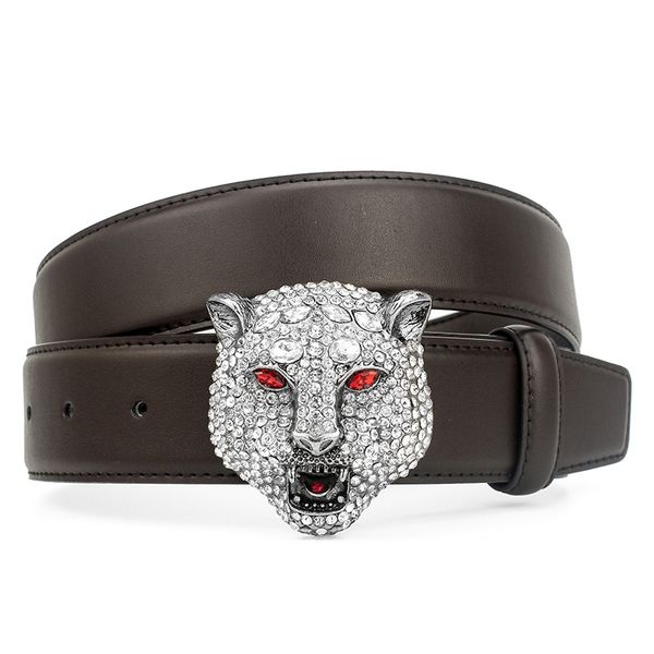 

belts mens woman leather belt fashion snake tiger needle buckle width 34mm highly quality a5, Black;brown