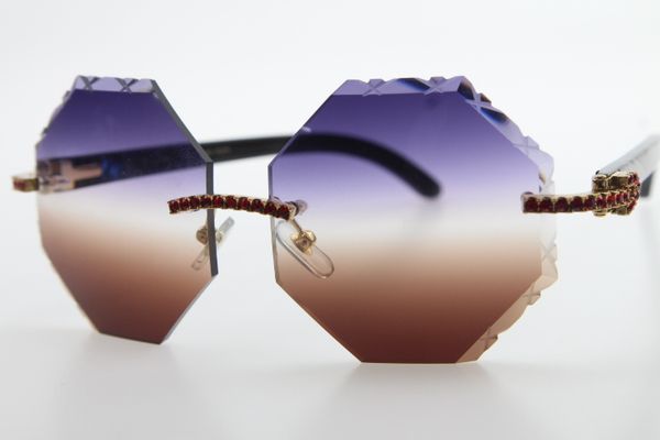 

2020 оптовая 4189706 rimless черный цветок буффало хорн алмазный солнцезащитные очки унисекс красный камень очки резные фиолетовый коричневы, White;black