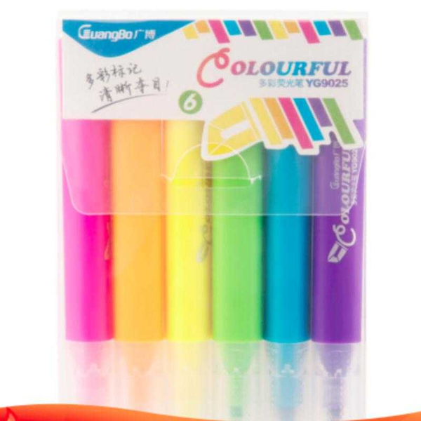 

6 pcs color highlighter marker pen 6 candy-colored stationery office accessories school supplies