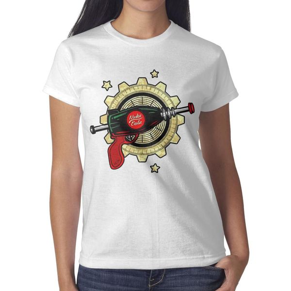 

fallout logo gun белая женская футболка, футболки, футболки, майки дизайн футболки приколы подружись с повседневной футболкой, White