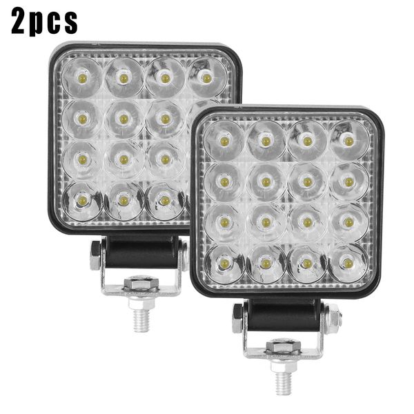 

1pc/2pcs/4pcs 9v-30v 160w 3 inches square car truck off-road 16 bead led work light spotlight fog lamp 16000lm 6000k work light