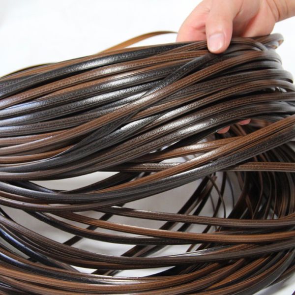

500g 60m coffee gradient flat synthetic rattan weaving material plastic rattan for knit and repair chair table etc