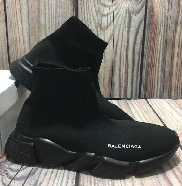 

speed sock lace up speed trainer casual balenciaga shoes for mens womens shoes speed stretch-knit mid sneakers eur 36-45, Black