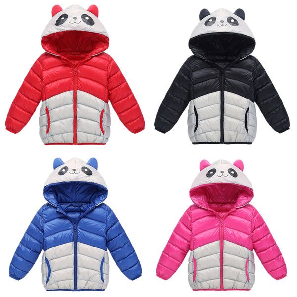 

2019 new children's panda shape down jacket boys and girls cartoon winter warm jacket, Blue;gray