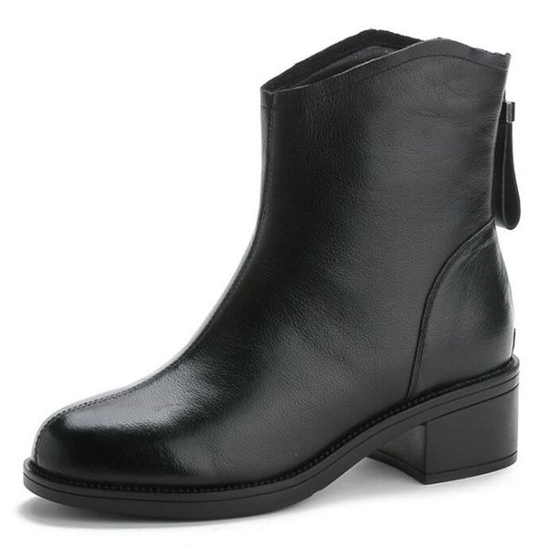 

women's ladies shoes boots botas heels knee high bling black zipper winter warm plush fur cow genuine leather mid calf boots