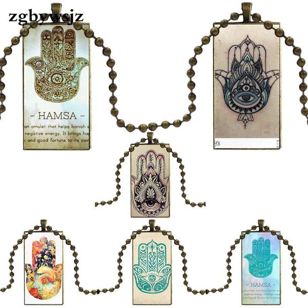 

for women fashion jewelry hamsa hand custom necklace fashion long chain with rectangle custom necklace jewelry, Silver