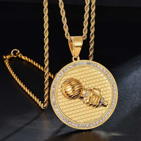 

hip hop bling iced out bling microphone rhinestone stainless steel pendants & necklaces for men jewelry link chain, Silver