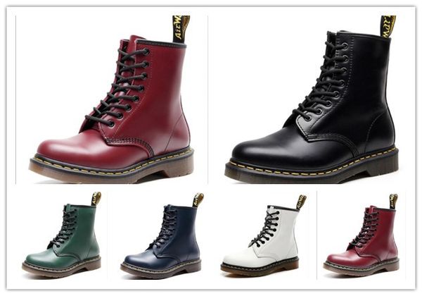 

women booties genuine leather ankle martens boots for ladies casual motorcycle boots warm fur winter couple shoes zapatos botas mujer, Black