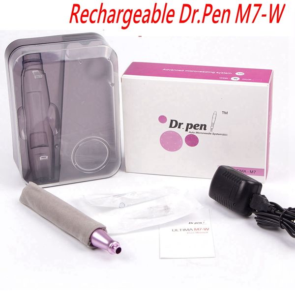 Recarregável Dr. Caneta M7-W Sem Fio Auto Microneedle Ajustável Comprimentos de Agulha Ajustável 0.25mm-2.5mm 5 Velocidade Elétrica Dermapen