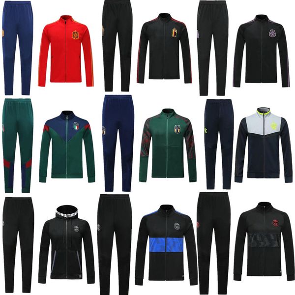 

19 20 spain football training tracksuit belgium soccer training suit 2019 2020 new mbappe survetement de foot flamengo italy tracksuit kit, Black