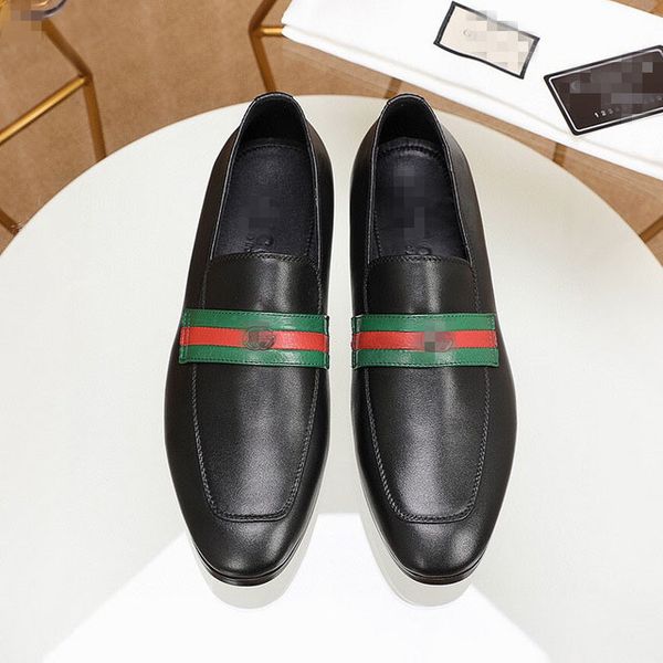 

остроконечные бизнес кожа обувь для мужчин стиль одежды квартиры мокасины обувь мужчин подлинное европейский металлическая пряжка размер муж, Black