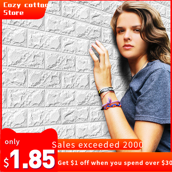 

wall stickers pe foam 3d wallpaper diy decor embossed brick stone room house 60 x 30 0.8cm poster