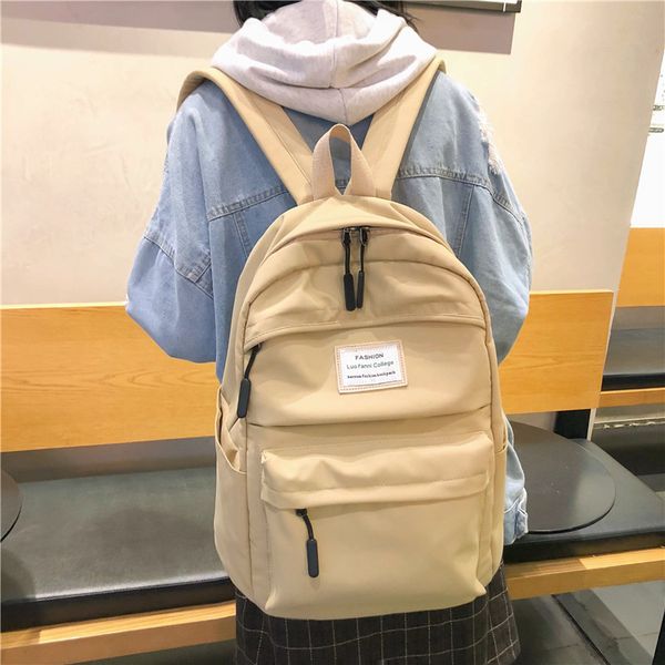 

dcimor waterproof nylon women backpack female large capacity high schoolbag korean vintage girl shoulder bags travel bag mochila mx190816