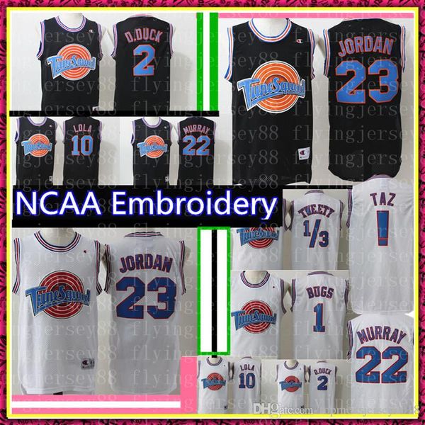 

movie 23 michael 1 bugs bunny taz 13 tweety jersey space jam tune squad 22 bill murray 10 lola 2 d.duck jerseys 99, Black;red