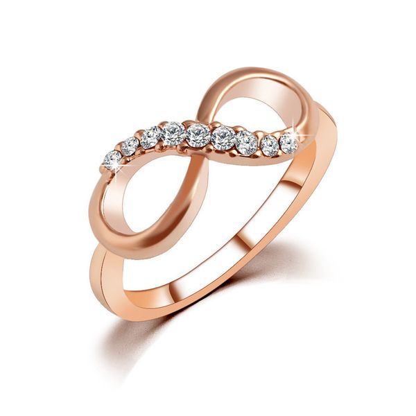 

fashion temperament pour eight pattern alloy with all-match simple rhinestone rings for charm female wedding jewelry gifts, Slivery;golden