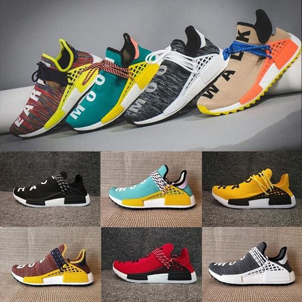 

new hu nmd human race men running shoes pharrell williams bbc peace green plaid blue sport designer shoes women sneakers