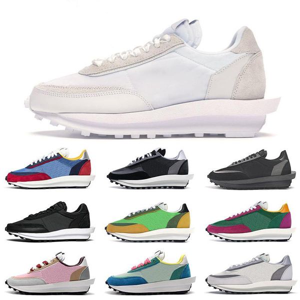 

2020 sacai ld waffle men women fashion sneakers black nylon summit white green multi mens trainer vintage casual shoes jogging walking