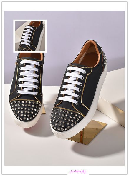 

latest new 2019 red bottom spike sock sneakers, red sole flats with krystal spikes, 30mm black & white donna flats for women & men