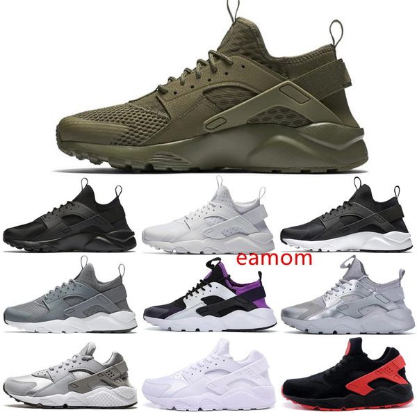 

men huarache ultra i iv running shoes triple black white red grey oreo womens men sneakers trainers breathable sports shoes
