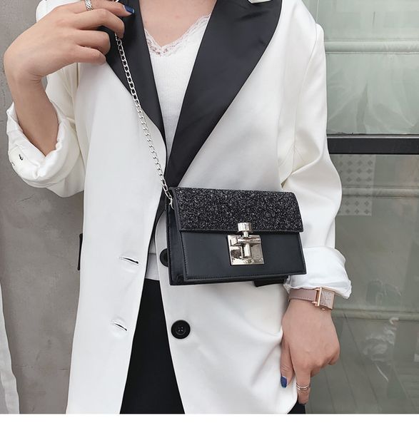 

fashion women's bag summer new chain shoulder bag cross-body small korean sequined women's small square