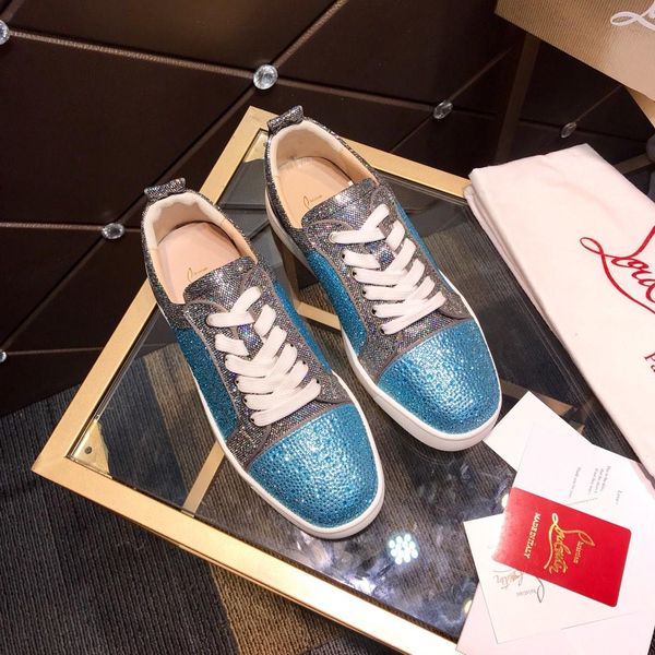 

new style high-end luxury men's casual sports shoes fashion brand autumn and winter shoes leather upper star diamond embellishment lygu, Black