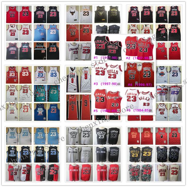 

stitched men 23 michaeljordan red black white vintage 1996-97 1997-98 jerseys retro mesh wholesale hardwoodclassics 1984-85