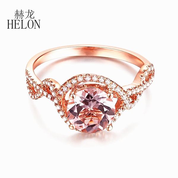 

helon solid 10k rose gold flawless 1.2ct genuine natural morganite diamond engagement wedding ring gemstone women trendy jewelry, Golden;silver