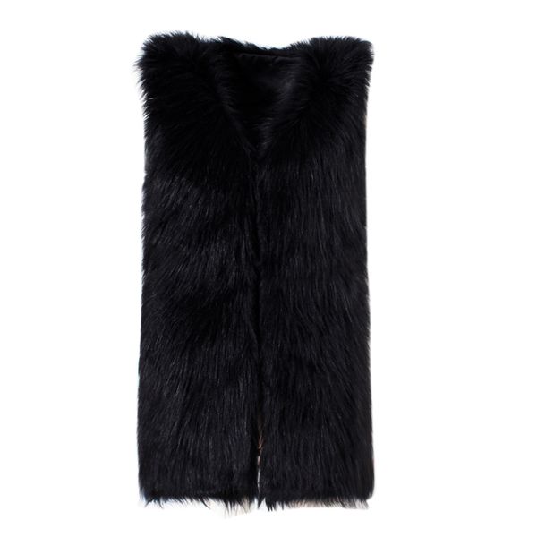

fashion autumn winter women vest solid color keep warm sleeveless jacket artifical fur coat ladies girls plus size s-3xl ie9, Black;white